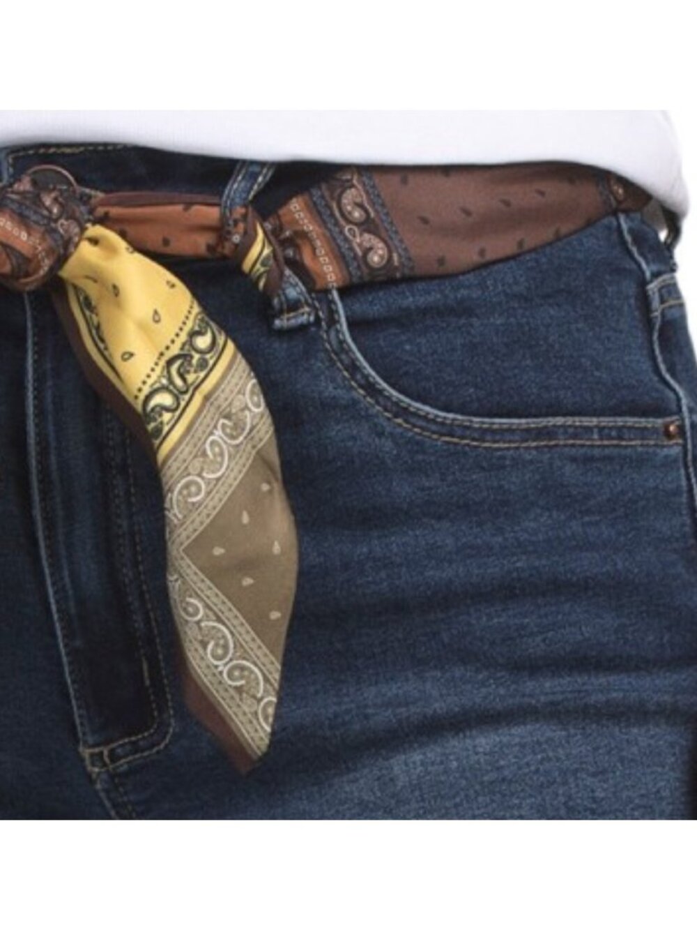 BOOM BOOM Scarf Belt Mid Rise Wide Leg Jeans - Picture 3 of 3